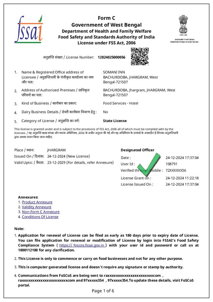 FSSAI LICENSE